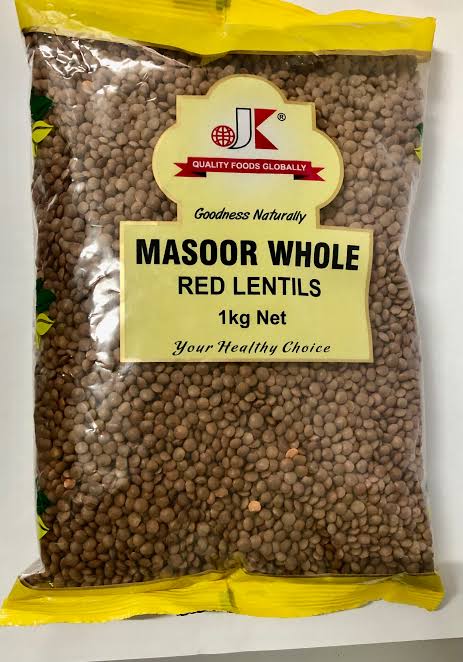 JK Internarional 1Kg Masoor Whole(Red Lentil)